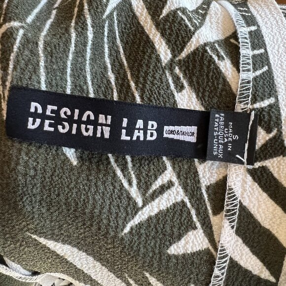 Design Lab Lord & Taylor Green & White Tropical Off-Shoulder Top Women's Size S - Picture 3 of 4